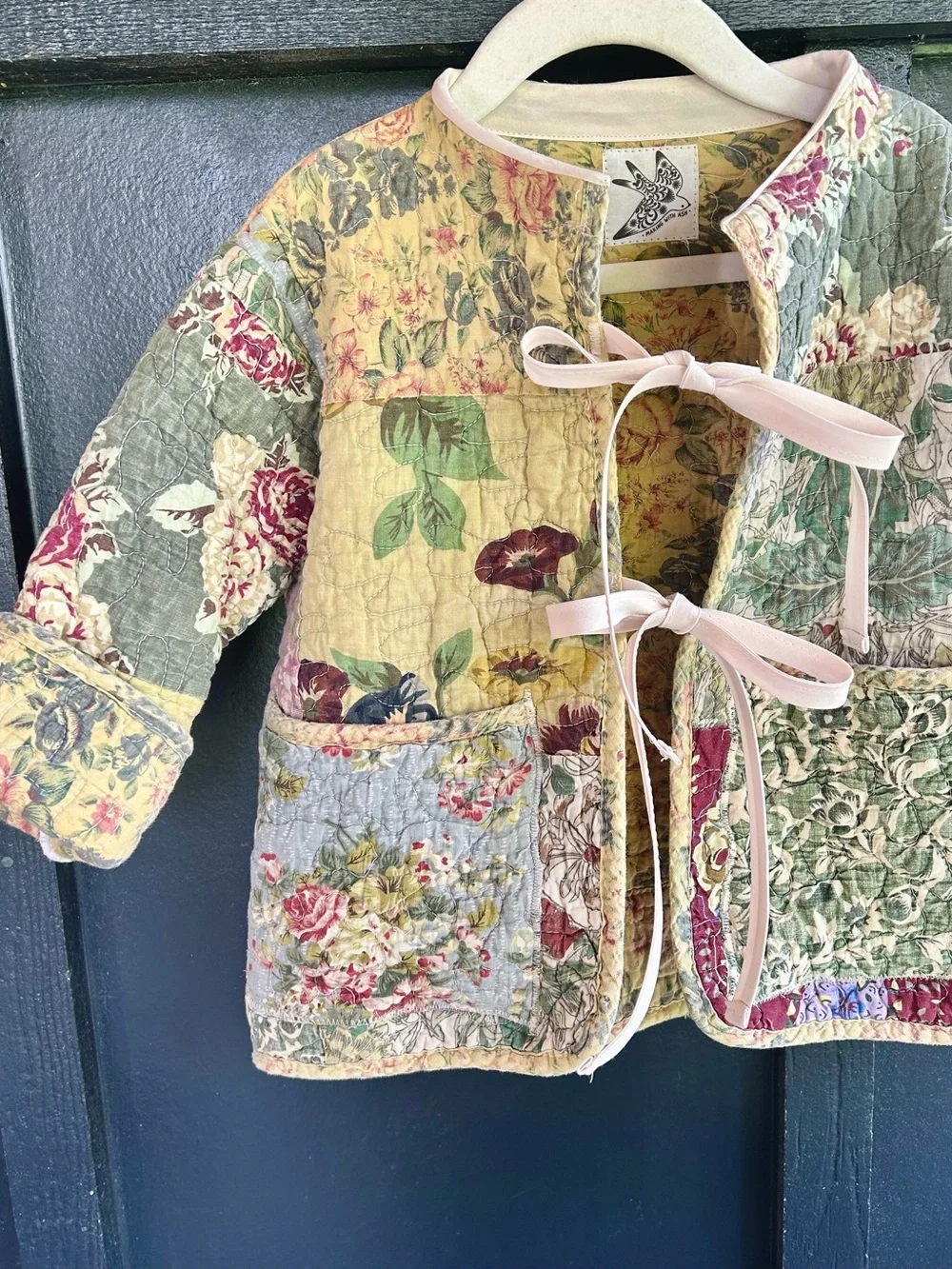 Quilted Floral Quilt Patchwork Kids Jacket - fall